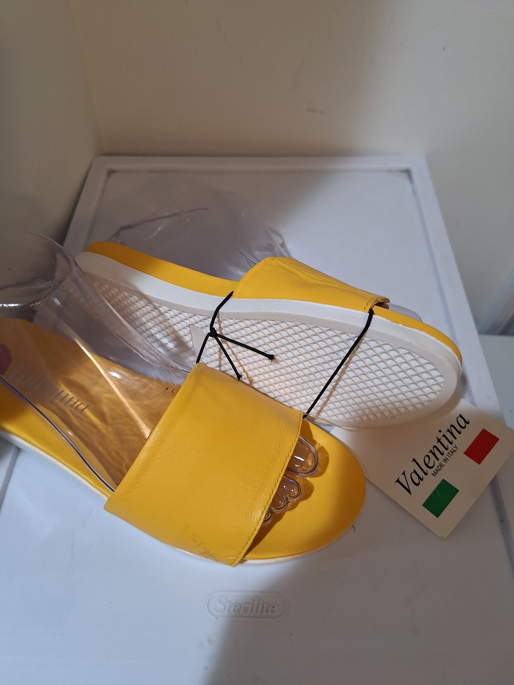 Valentina Yellow Slide Sandals for Women